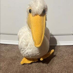 Plush White and Yellow Pelican Toy